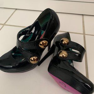 Betsey Johnson Black Patent Mary Jane High Heels